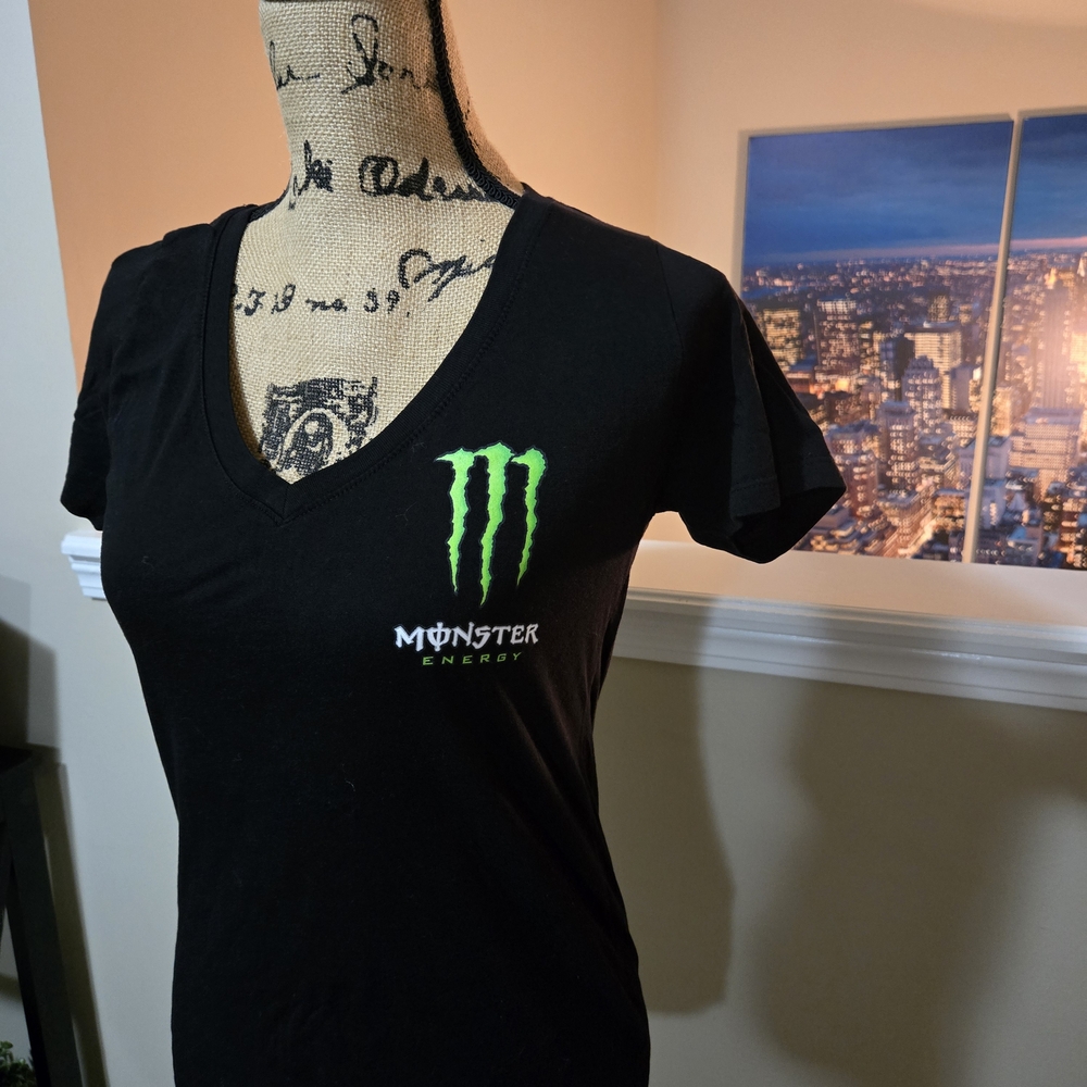 Monster Energy Black V-Neck Tee - Picture 2 of 6